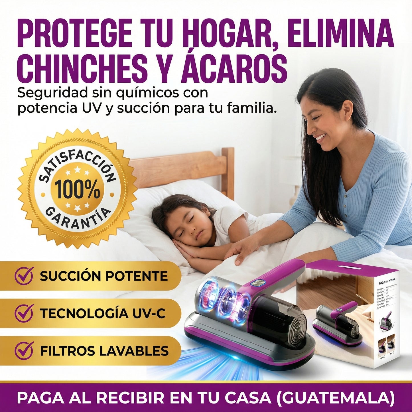 Aspiradora Anti-Chinches y Acaros | Eliminá chinches y alergias al dormir