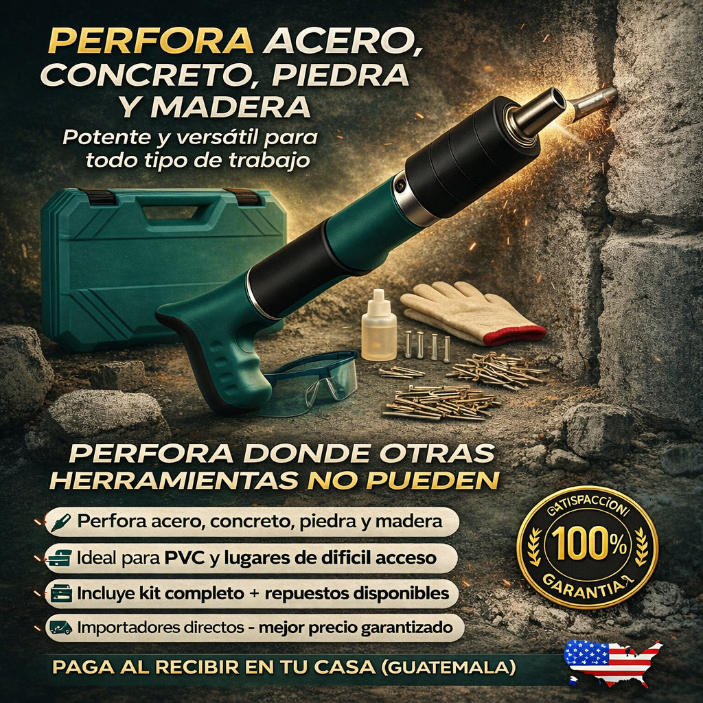 SET PISTOLA REMACHADORA I + 3 accesorios GRASTIS, Potencia real para trabajos difíciles